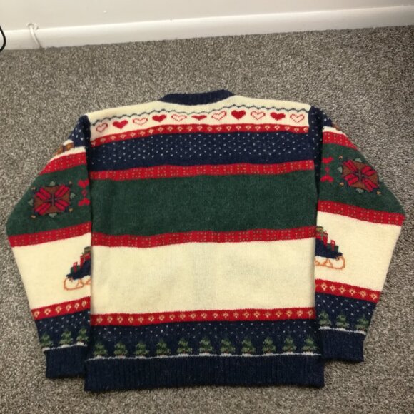 Vintage Woolrich Sweater Wool Mohair Fair Isle Christmas Cardigan Womens Small - Picture 7 of 11